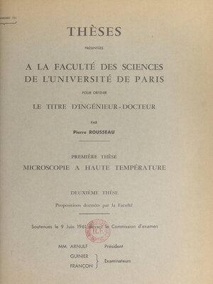 cover image of Microscopie à haute température